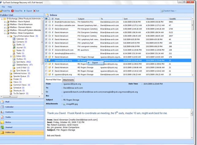 Migrate Exchange 2007 Database 4.5